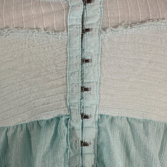 Vintage Free People Front Hooks Closure Blue Tank Top Smock Vest Y2K, Fairy, Got - Picture 7 of 12